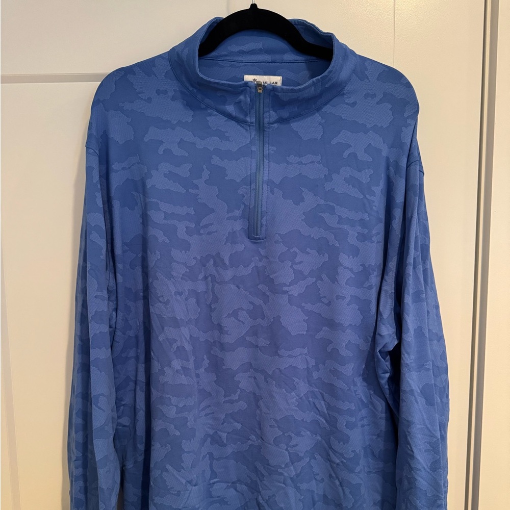 Peter Millar Blue Camouflage Quarter-Zip
